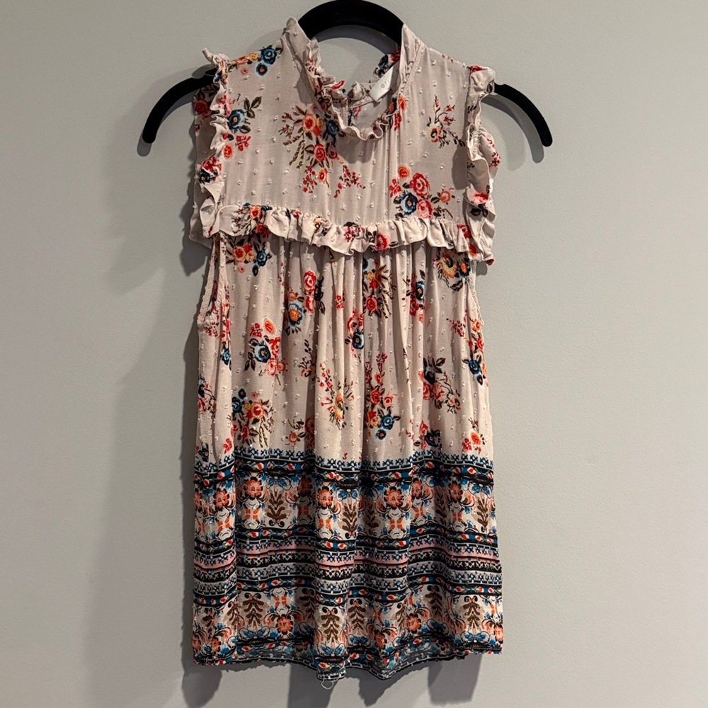 EUC eri & ali Floral Sleeveless peasant blouse, sz S